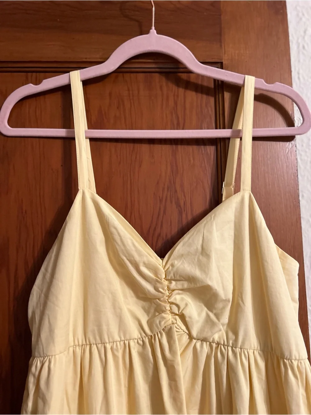 Abercrombie & Fitch Pale Yellow Maxi Sundress with Spaghetti Straps